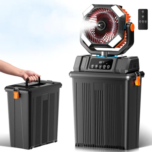 40000mAh Misting Fans for Outside, 15L Large Tank Portable Misting Fan, Wide 270?? Coverage for Camping Patio