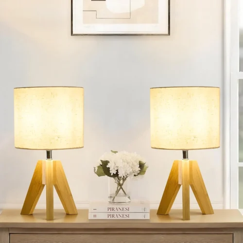Alternative view of Set of 2 Tripod Table Lamps, Dimmable, Boho Modern Nightstand Lamps for Bedroom Living Room Office