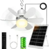 Fan for Gazebo with Light, 18000mAh Rechargeable Solar Powered Patio Ceiling Fan with Remote