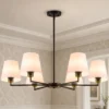 Gold Chandeliers for Dining Room, 6 Light