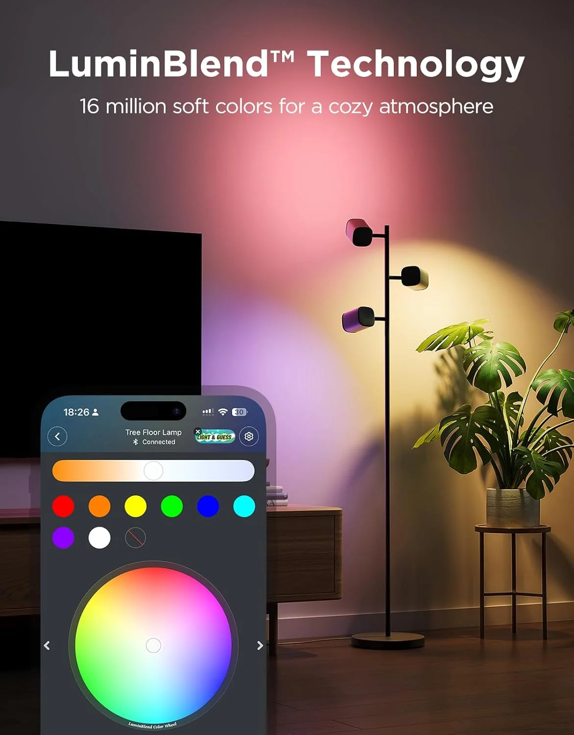 Tree Floor Lamp with 3 Rotatable Lights - Image 3