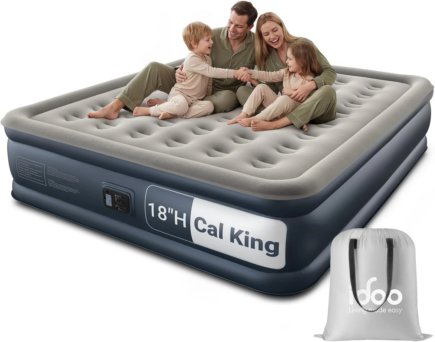 Queen Air Mattress with Built in Pump, 18 Raised Comfort Inflatable Blow up Mattress, Upgraded Support Structure - Image 3
