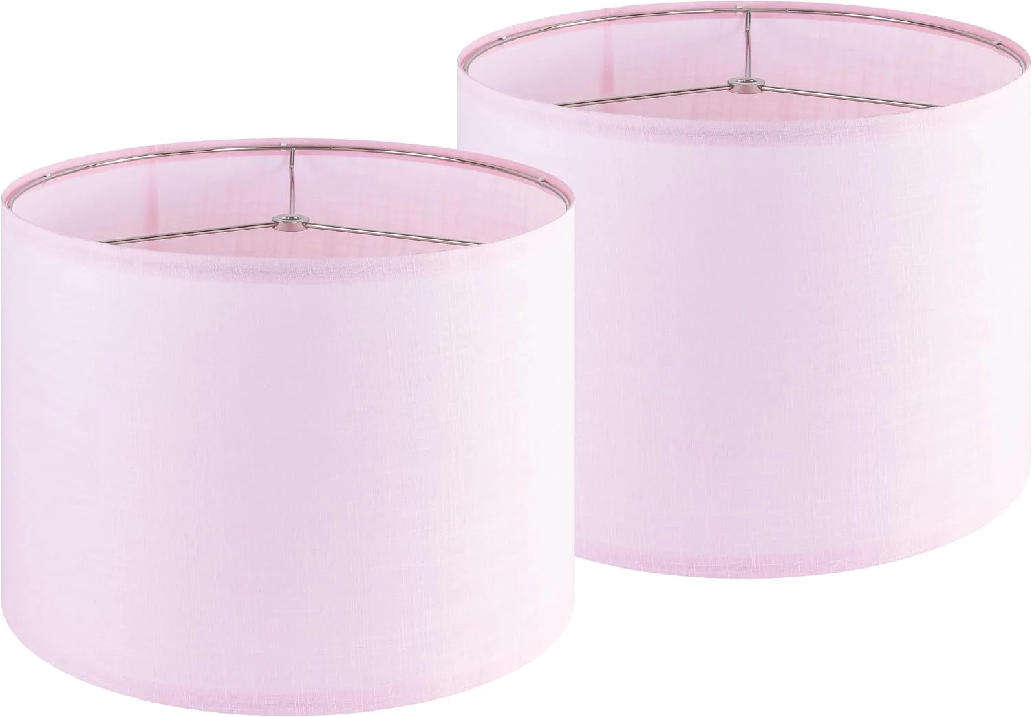 Fabric Drum Lamp Shade with Embroidered Leaf Trim 13 Top x 13 Bottom x 10 High (Spider) Set of 2 Medium Lamp - Image 4