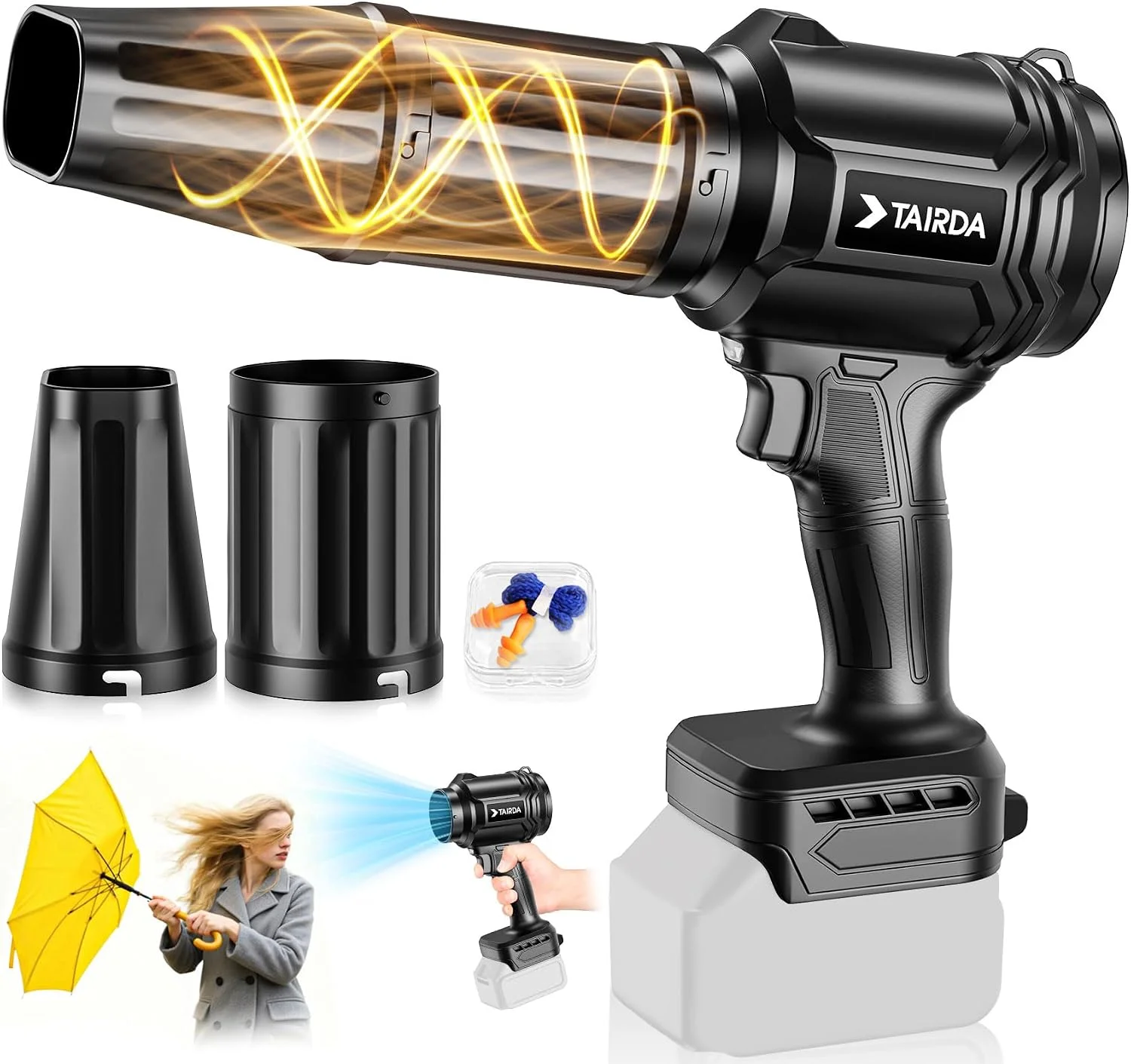 Cordless Leaf Blower Compatible for Dewalt 20V Battery(NO Battery), Mini Turbo Jet Blower with 2 Nozzles - For Yard Cleanup - Image 4