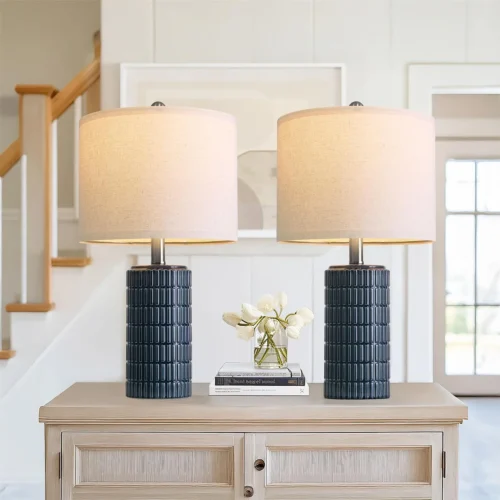Alternative view of 20.75 Small Modern Ceramic Table Lamp Set of 2