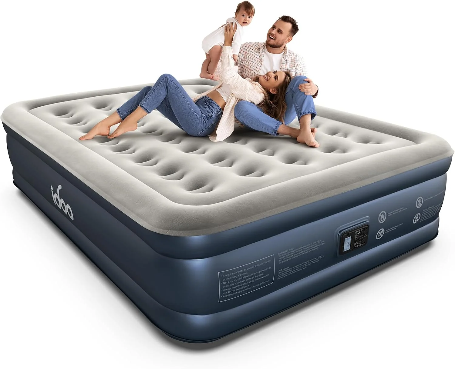 Queen Air Mattress with Built in Pump, 18 Raised Comfort Inflatable Blow up Mattress, Upgraded Support Structure - Image 8