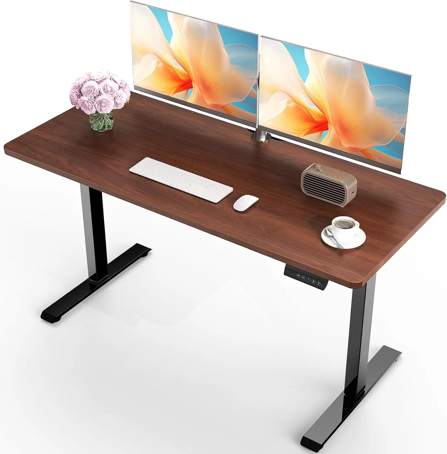 55 Inch Large Electric Standing Desk, Gaming Table, Height Adjustable Sit Stand Up Computer Tables for Home Office - Image 2