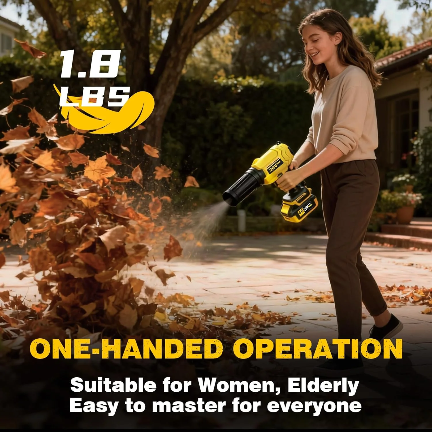 Leaf Blower for DEWALT 20V Max Battery, 720-CFM 180-MPH Handheld Electric Brushless Dust Blower with Light - For Yard Cleanup - Image 5