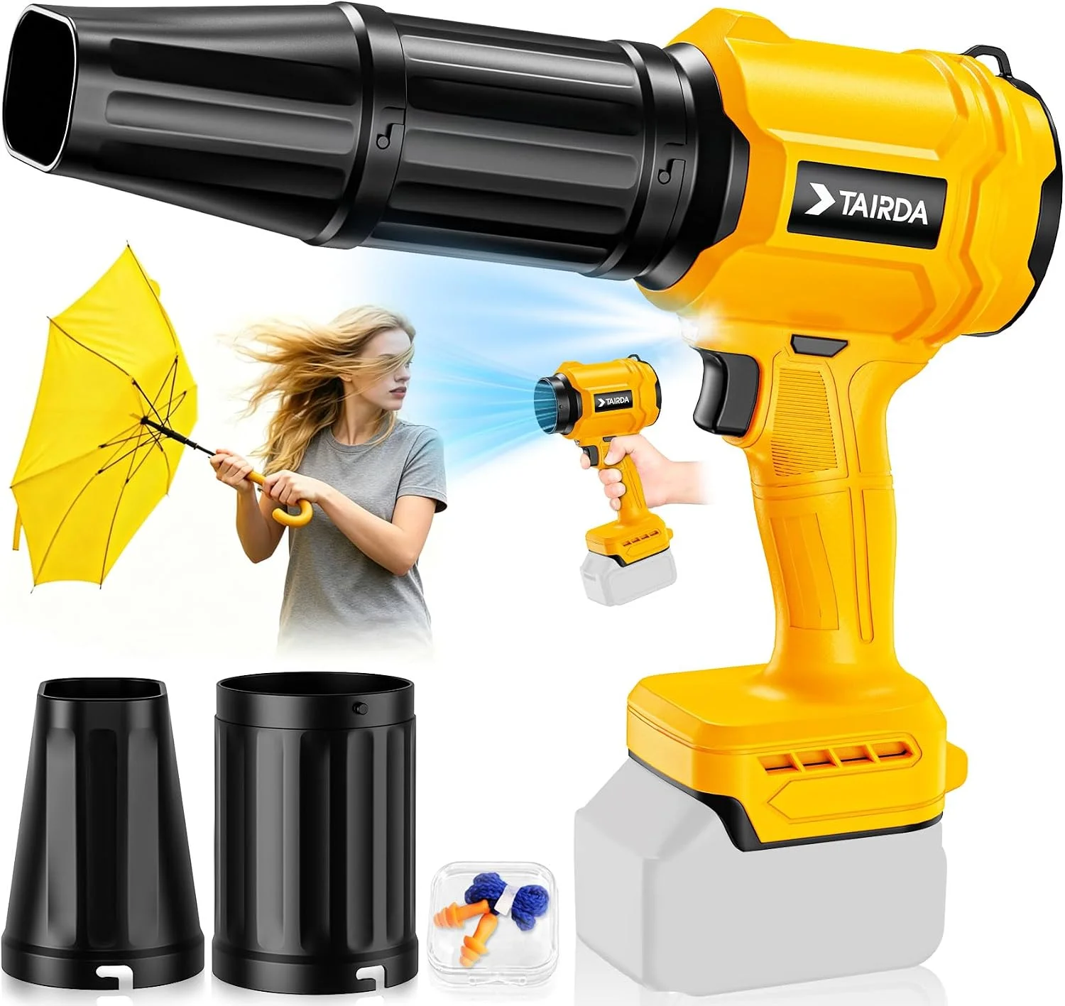 Cordless Leaf Blower Compatible for Dewalt 20V Battery(NO Battery), Mini Turbo Jet Blower with 2 Nozzles - For Yard Cleanup - Image 6