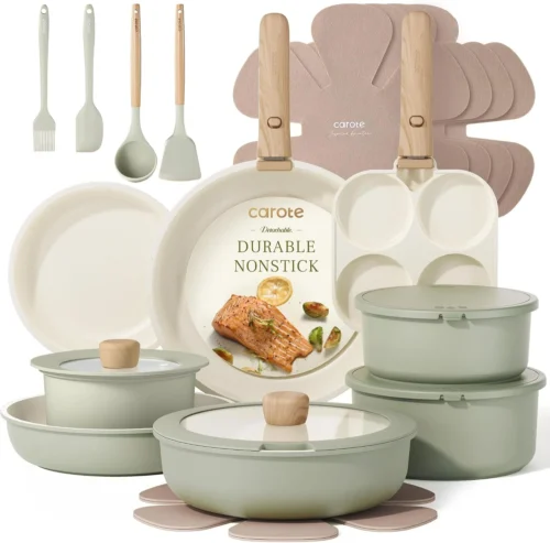 Alternative view of 21pcs Pots and Pans Set, Nonstick Cookware Set Detachable Handle