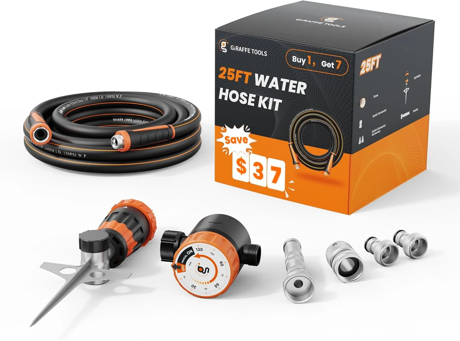 Tools Garden Hose 5/8, Water Hose Heavy Duty, 100ft Male to Female Fittings, Burst 600 PSI - Image 8