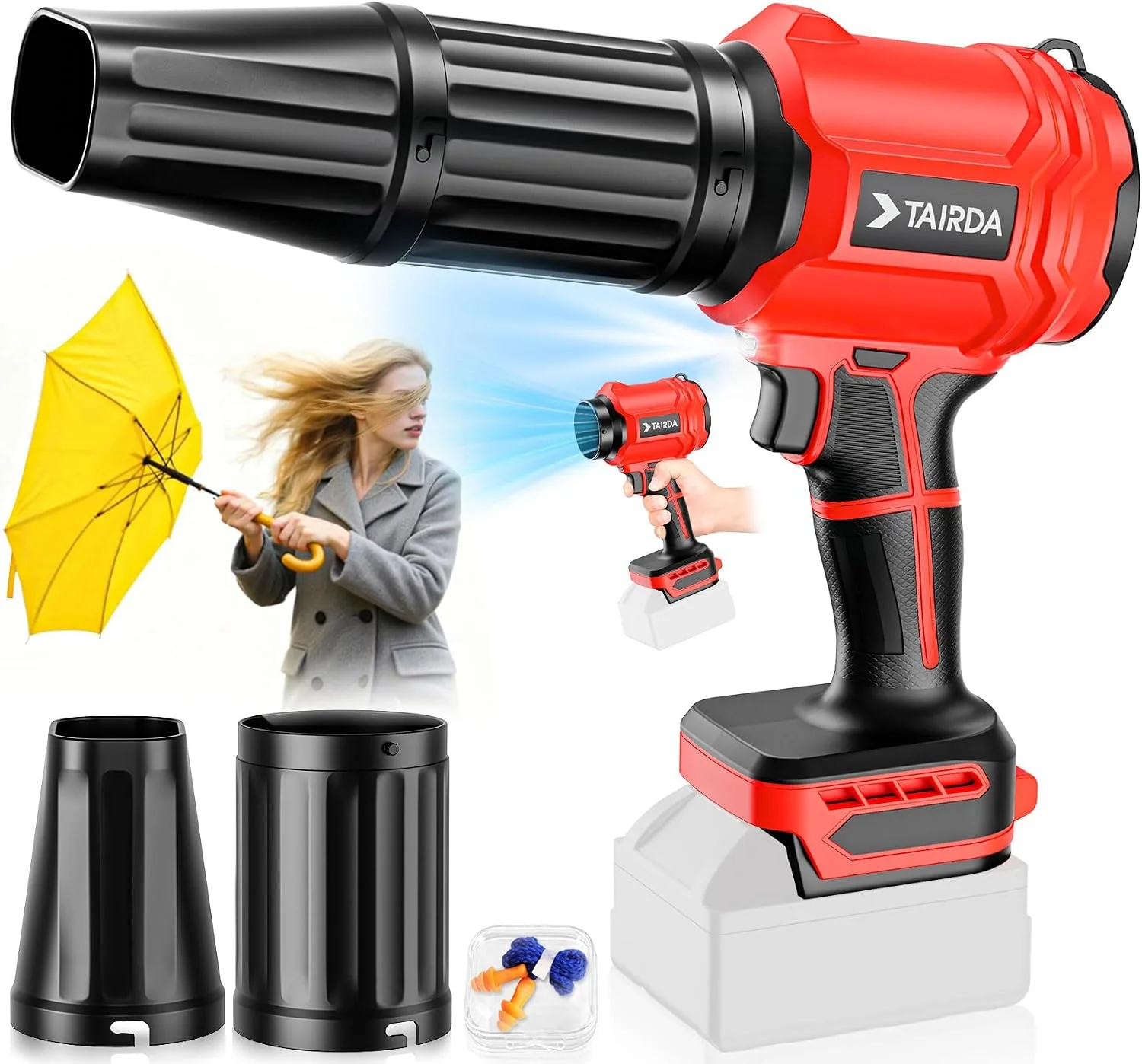 Cordless Leaf Blower Compatible for Dewalt 20V Battery(NO Battery), Mini Turbo Jet Blower with 2 Nozzles - For Yard Cleanup
