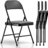 4 Pack Folding Chairs, Fabric Dining Chair Set with Padded Cushion and Back