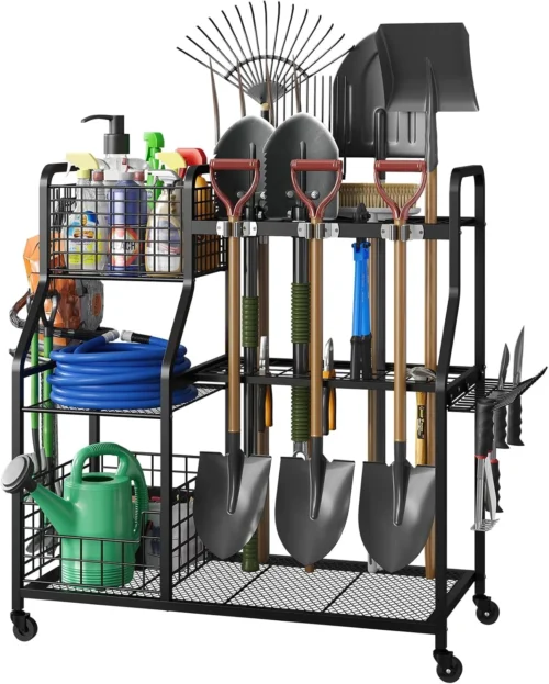 Alternative view of Garden Tool Organizer with Large Hooks, Garage Storage Rack - For Garage Organization