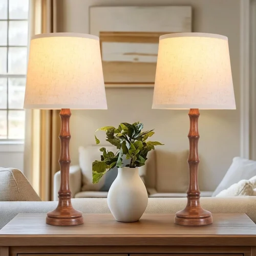 Modern Farmhouse Table Lamp Bedside Reading Lamps Living Room End Tables Set Lamps for Night Stands Bedroom