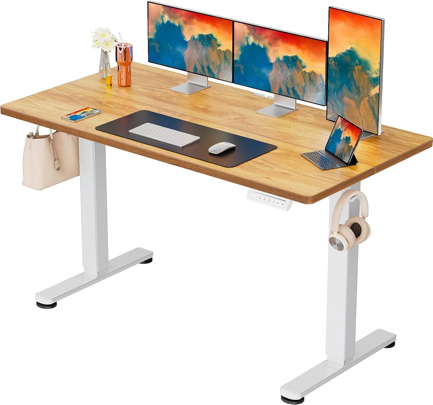 Height Adjustable Electric Standing Desk, 48 x 24 Inches Sit Stand up Desk - Image 49