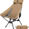 Tigerblade High Back Camping Chair with Pillow Design, Comfortable Widened Seat Folding Chair