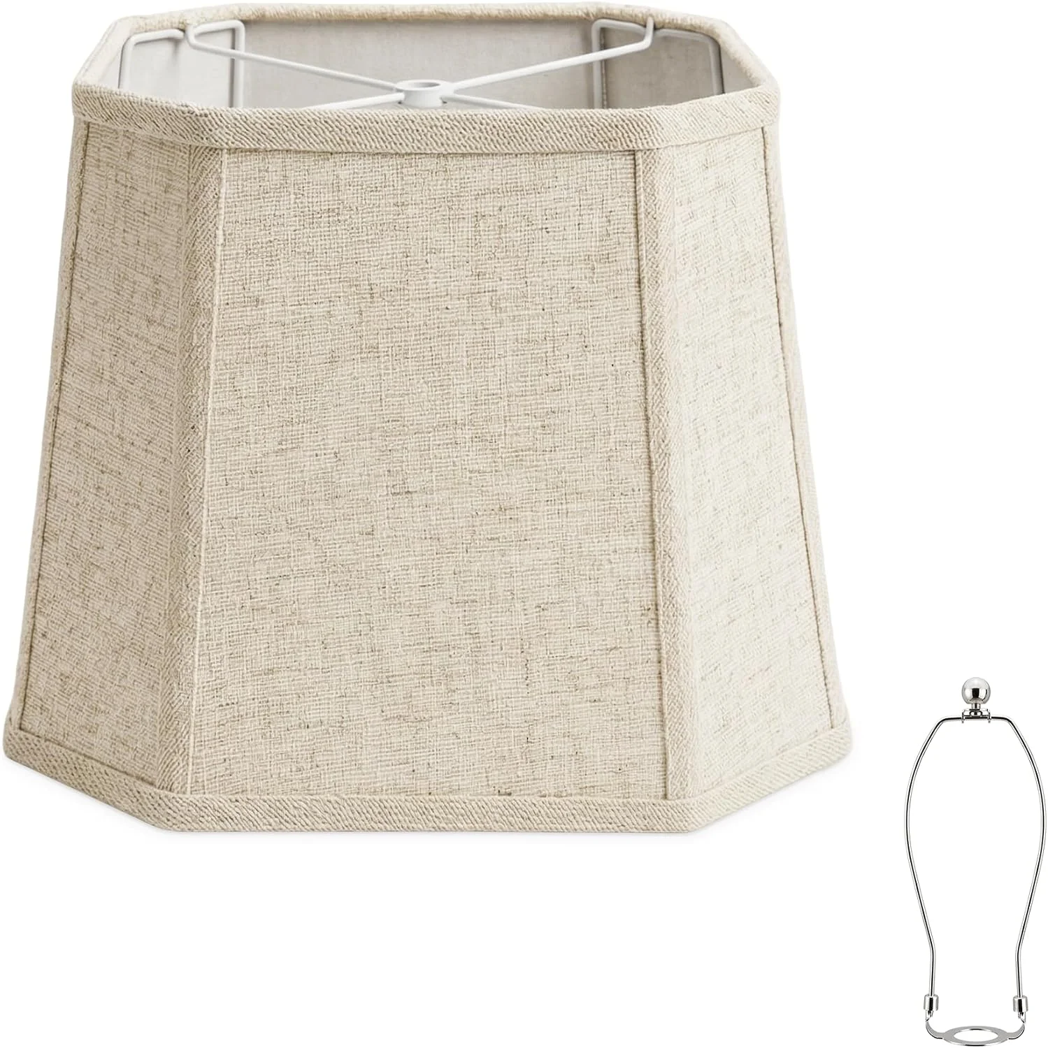 Linen Square Cut Corner Lamp Shades Set of 2 - Image 5