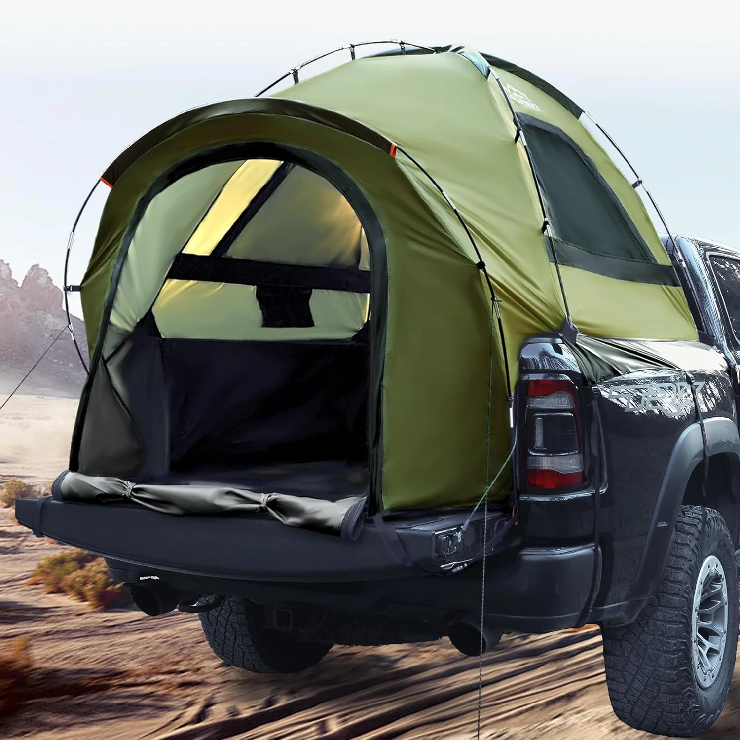 Bed Tent, Waterproof PU3000mm Pickup Truck Tent for Camping 5.5-6.0 Ft Bed, 2-3 Person Sleeping Truck Tent - Image 3