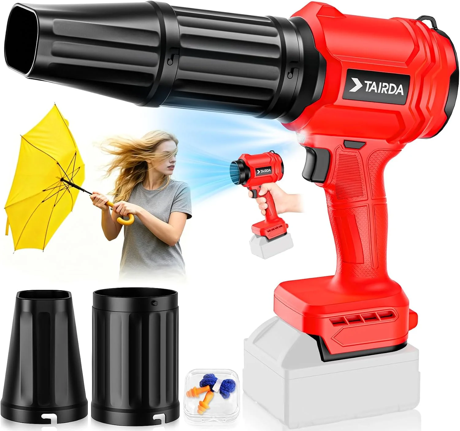 Cordless Leaf Blower Compatible for Dewalt 20V Battery(NO Battery), Mini Turbo Jet Blower with 2 Nozzles - For Yard Cleanup - Image 3
