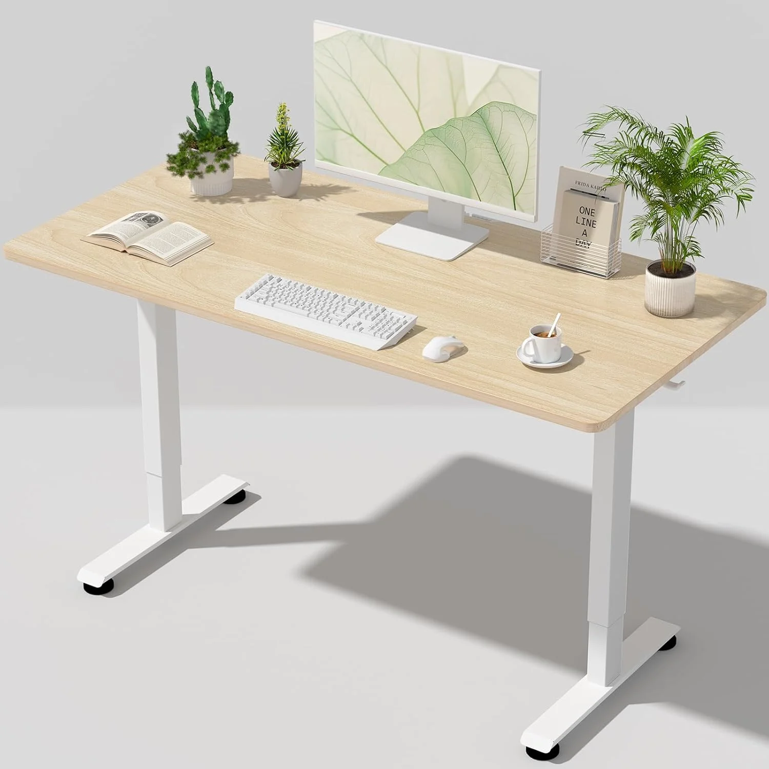 55 Inch Large Electric Standing Desk, Gaming Table, Height Adjustable Sit Stand Up Computer Tables for Home Office - Image 6