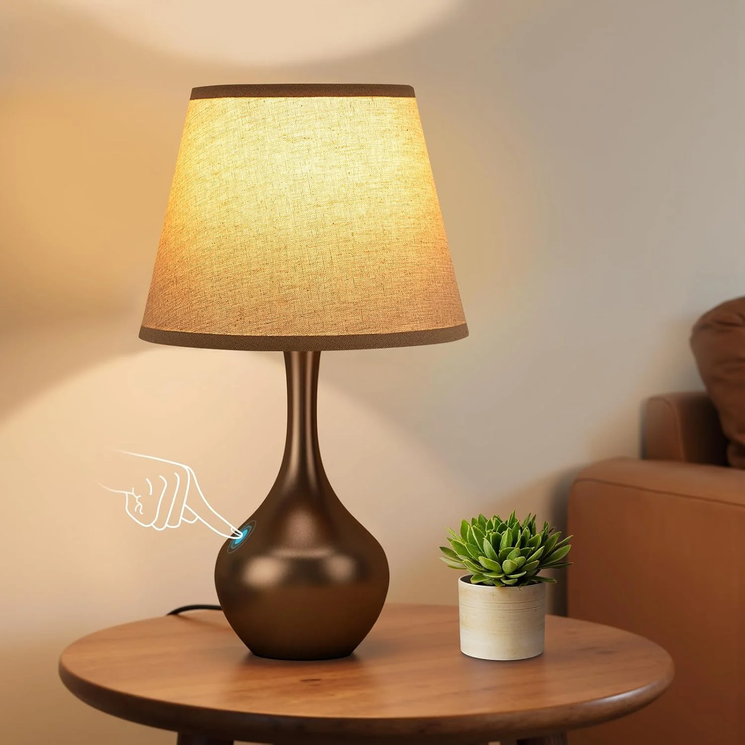 Touch Table Lamp, Dimmable, Bulb Included, Wood-Paint Desk Lamp for Kids Room - Image 7
