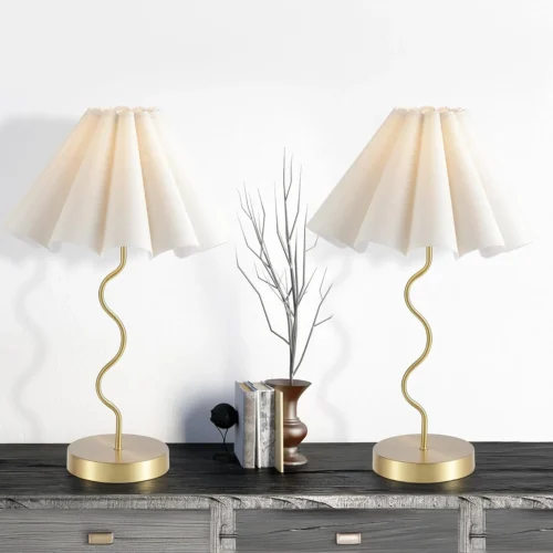 Pleated Table Lamp, Modern Lamp for Bedroom Home Office Decor