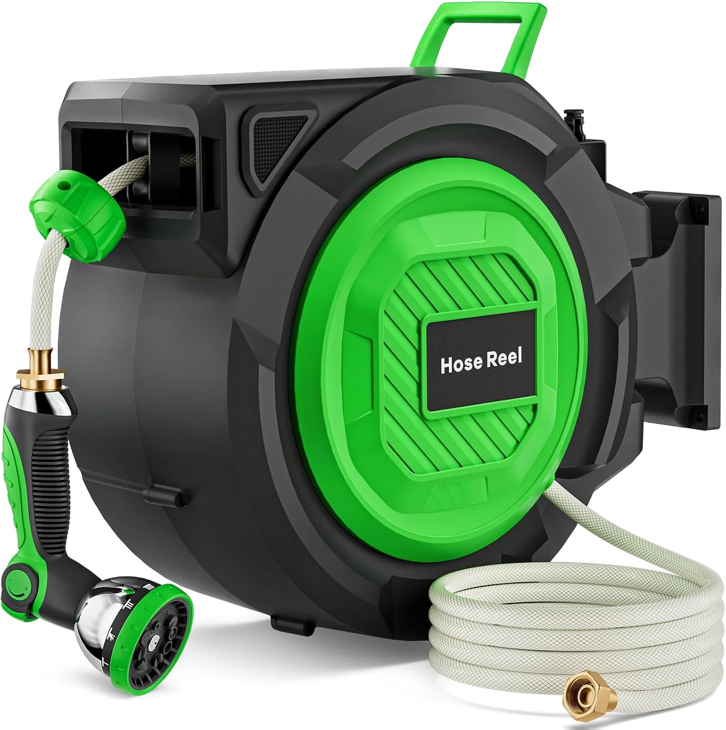 Garden Hose Reel, 1/2 in x 100 ft Automatic Slow Rewind System & Any Length Lock, Heavy Duty Wall-Mounted - Image 3