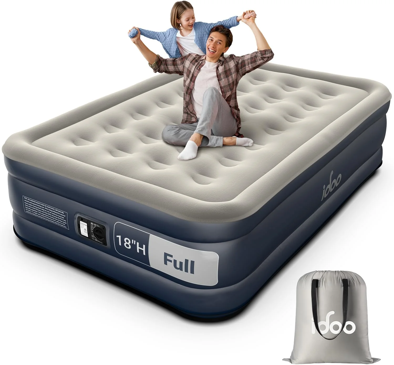 Queen Air Mattress with Built in Pump, 18 Raised Comfort Inflatable Blow up Mattress, Upgraded Support Structure - Image 5