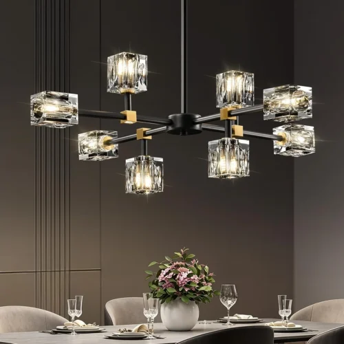 Crystal Semi Flush Ceiling: Dining Room Bathroom Bedroom Chandelier