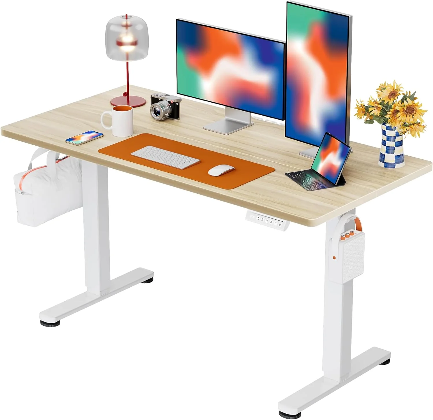 Height Adjustable Electric Standing Desk, 48 x 24 Inches Sit Stand up Desk - Image 46