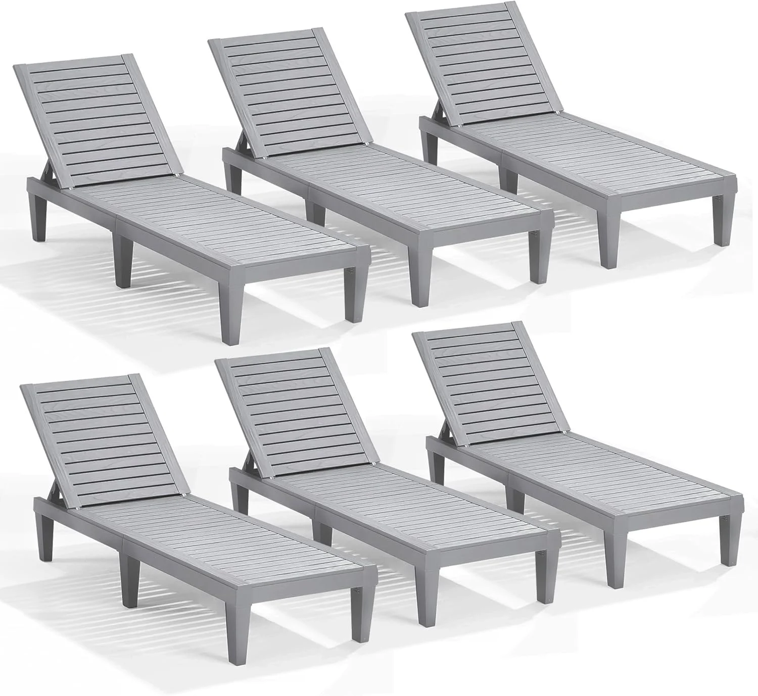 Lounge Chair Outdoor, Tanning Chair, Chaise Lounge Outdoor Set of 2, 5 Adjustable Positions - Image 6