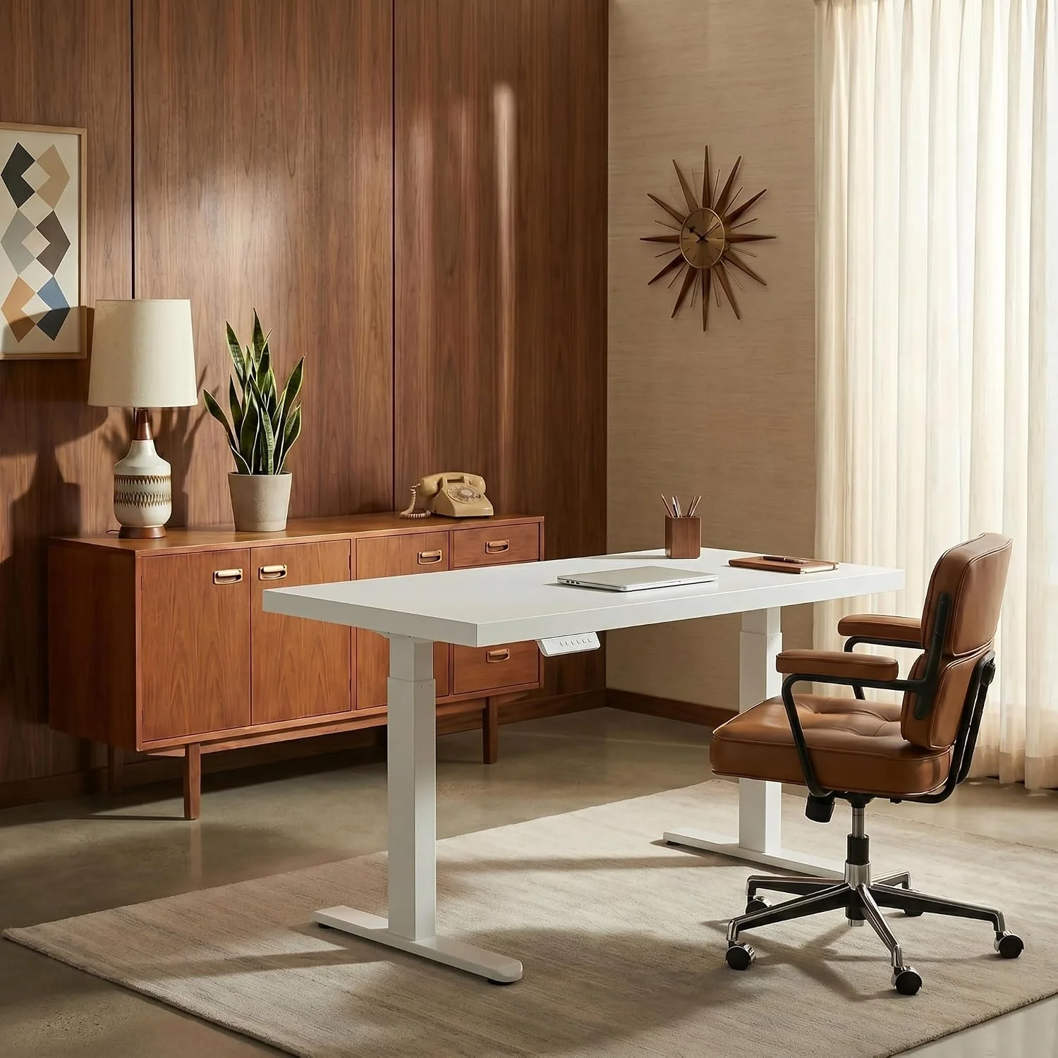 Height Adjustable Electric Standing Desk, 48 x 24 Inches Sit Stand up Desk - Image 40