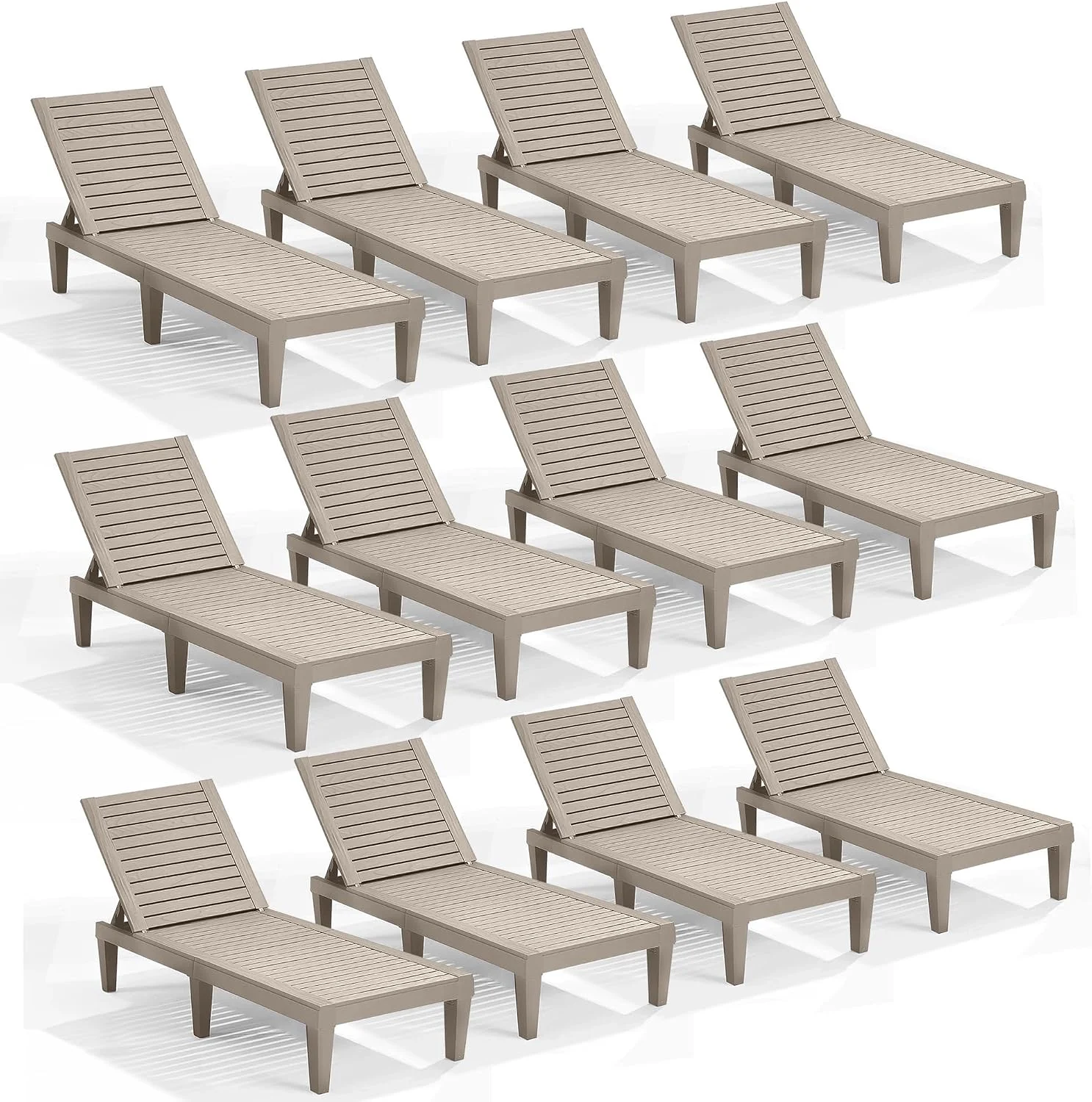 Lounge Chair Outdoor, Tanning Chair, Chaise Lounge Outdoor Set of 2, 5 Adjustable Positions - Image 20