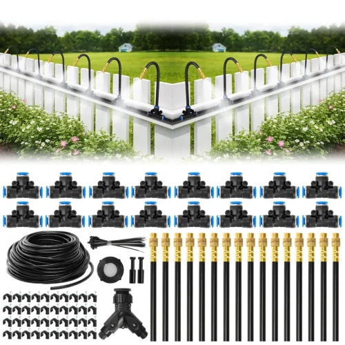 Drip Irrigation System, 200FT 1/4 Garden Watering System with 32pcs 360?? Bendable Copper Nozzles, Leak-Free - For Home Projects