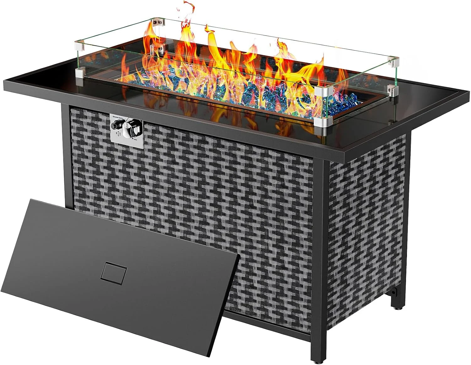 Large Propane Fire Pit 19 Inch, Gas Fire Pit with Grill Grate, Folding Legs, 58, 000 BTU - Image 4