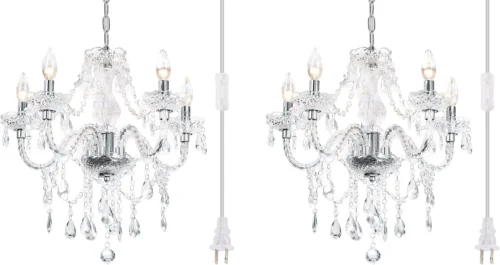 Alternative view of Crystal Clear Chandelier 5-Light Pendant Ceiling Lighting Fixture