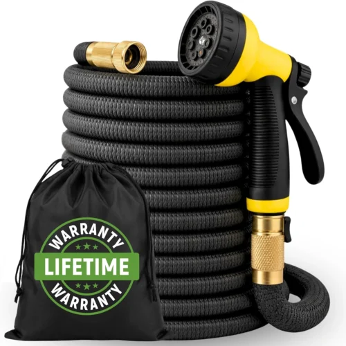 XpandaHose 150ft Expandable Garden Hose, Lightweight, Brass Connectors - For Garden Watering