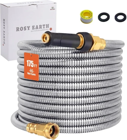 Alternative view of Earth Stainless Steel Garden Hose 100 FT, Heavy Duty Expandable Water Hose