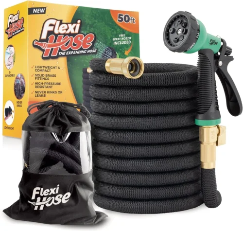 Hose Plus Expandable Garden Hose with 8 Function Nozzle, 100FT, Lightweight Retractable Garden Hose