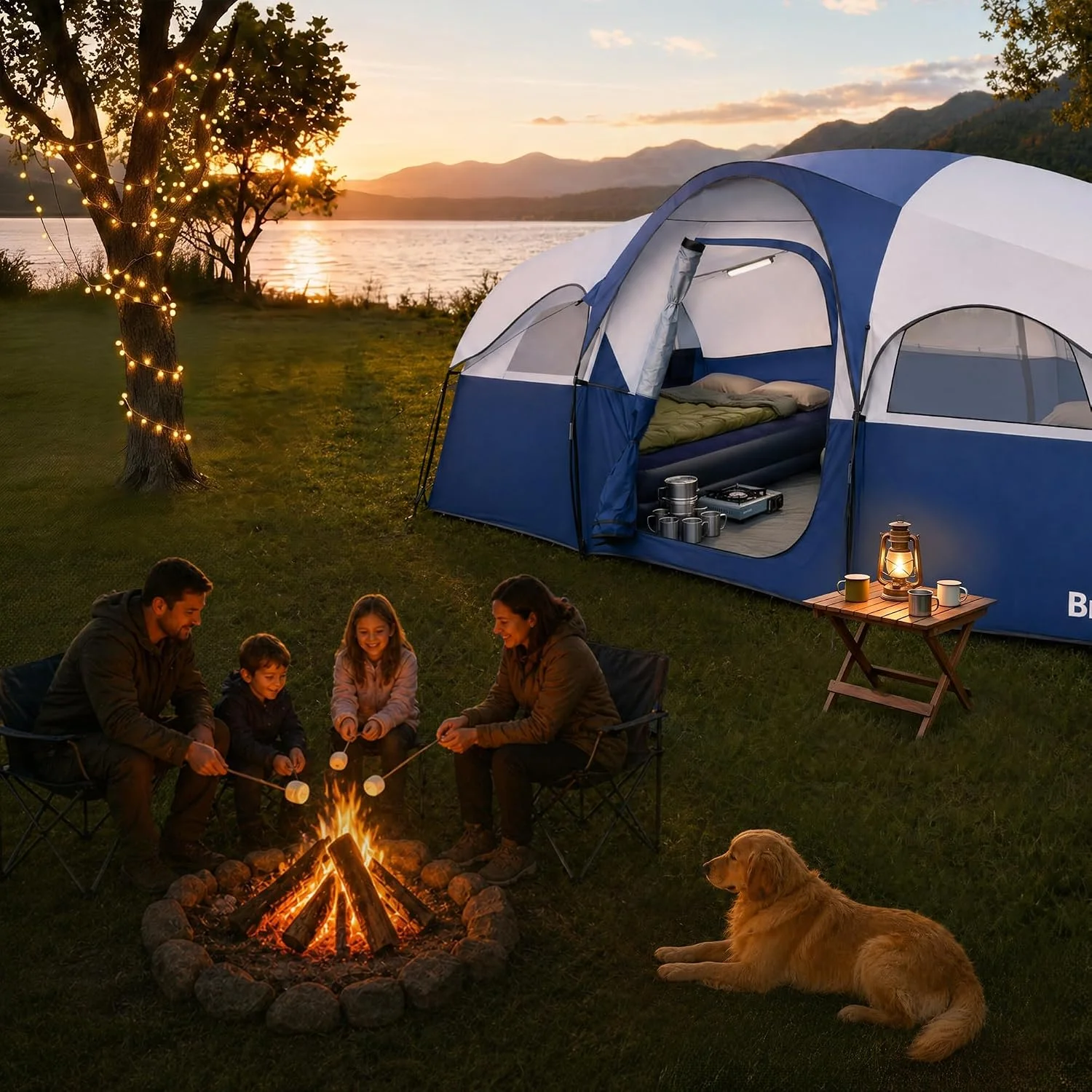 Camping Tent for 8 Person, PU3000MM Waterproof Family Tent with Rainfly, Large Roomy 3 Room Camping Tents with - Image 8