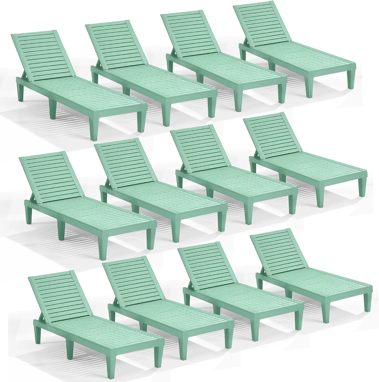 Lounge Chair Outdoor, Tanning Chair, Chaise Lounge Outdoor Set of 2, 5 Adjustable Positions - Image 2