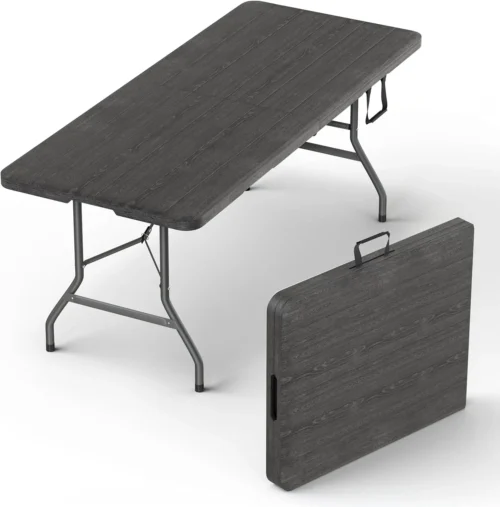 Alternative view of Nook Modern Space 8 Feet Foldable Table with Built in Handle & Steel Legs, Heavy Duty Portable