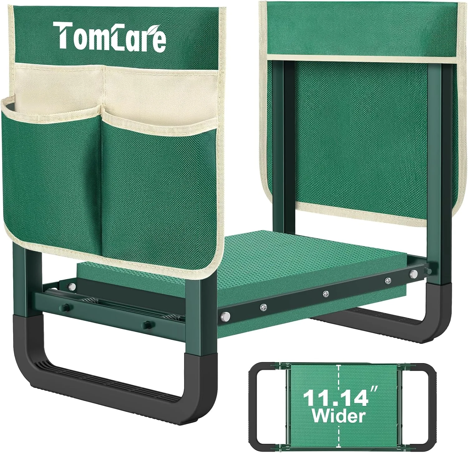 Garden Kneeler and Seat 11.12?? Wider Larger Soft Kneeling Pad Garden Bench with 2 Large Tool Pouches Heavy Duty