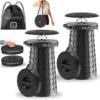 2026 Upgraded XXL Collapsible Stool with Cushion & Bag, 1000lbs Max Weight, 19.7 Heavy Duty Portable Retractable