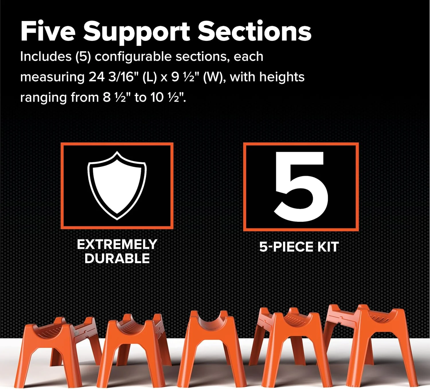 Rhino RV Sewer Hose Support Kit, Extends Over Uneven Terrain for Easy Drainage, Holds Up to 15-Feet of RV Sewer - Image 3