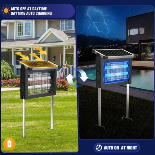 Alternative view of Nook Bug Zapper Outdoor, 4500V Mosquito Zapper Waterproof with Panel Sensor Electric Fly Zapper Rechargeable Mosquito