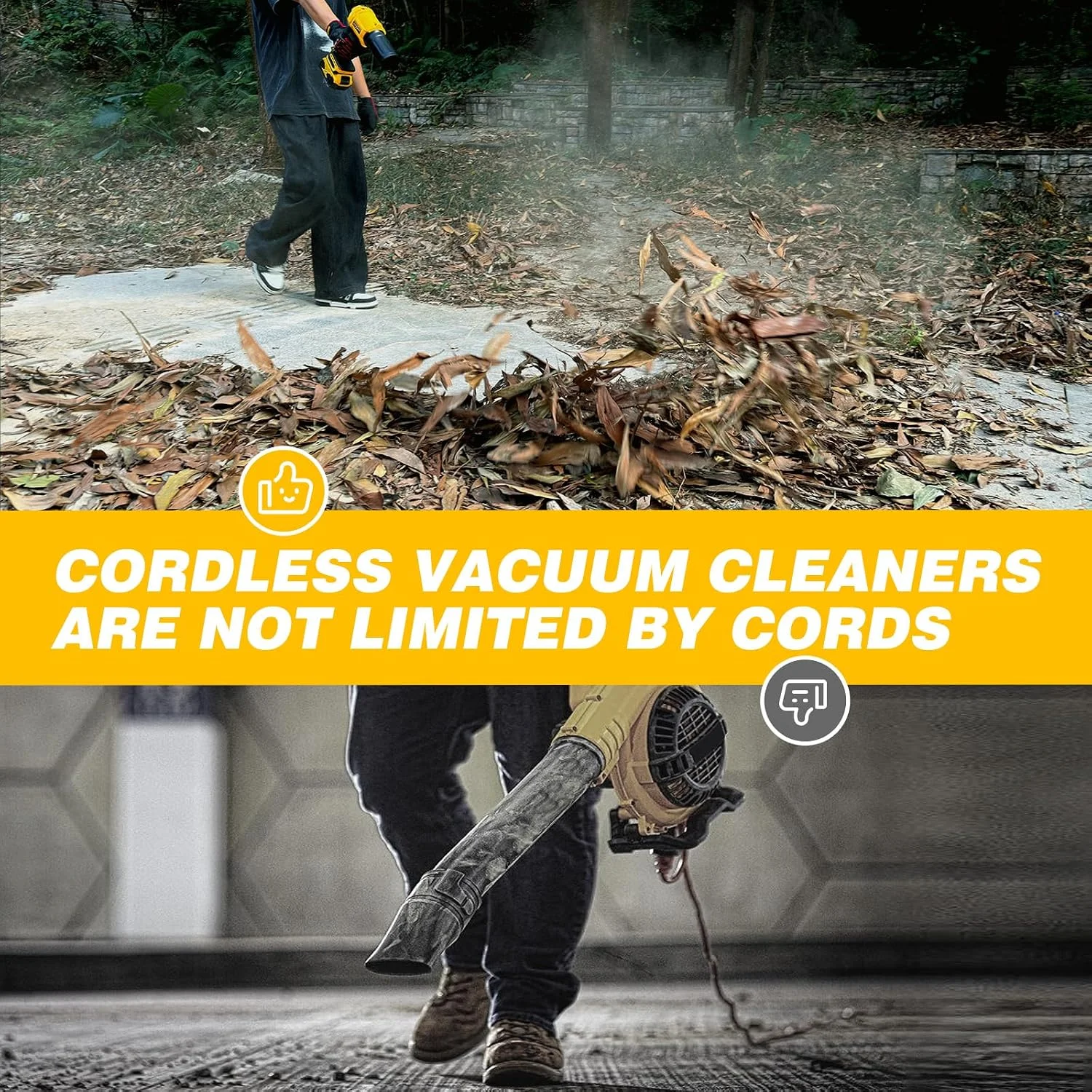 Leaf Blower for DEWALT 20V Max Battery, 720-CFM 180-MPH Handheld Electric Brushless Dust Blower with Light - For Yard Cleanup - Image 7