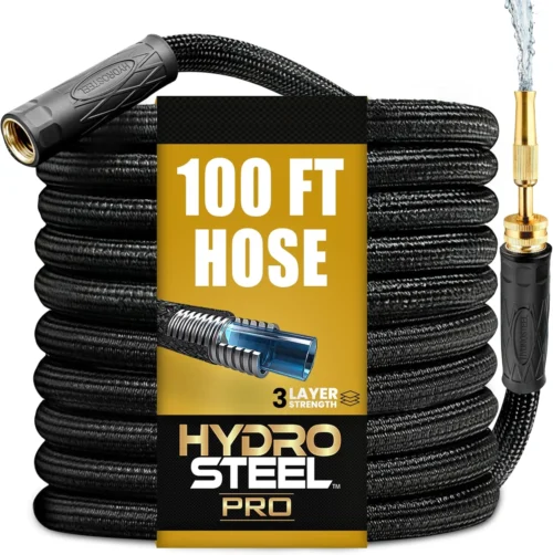 Alternative view of Nook PRO 100 Ft Heavy Duty Metal Garden Hose with Nozzle, Water Hose Made from 304 Stainless Steel, 5/8?? Diameter