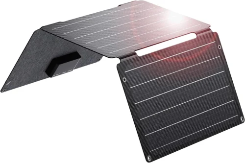 Alternative view of 28W Solar Panel Charger with Dual USB-C and USB-A, Portable Solar Phone Charger for Camping